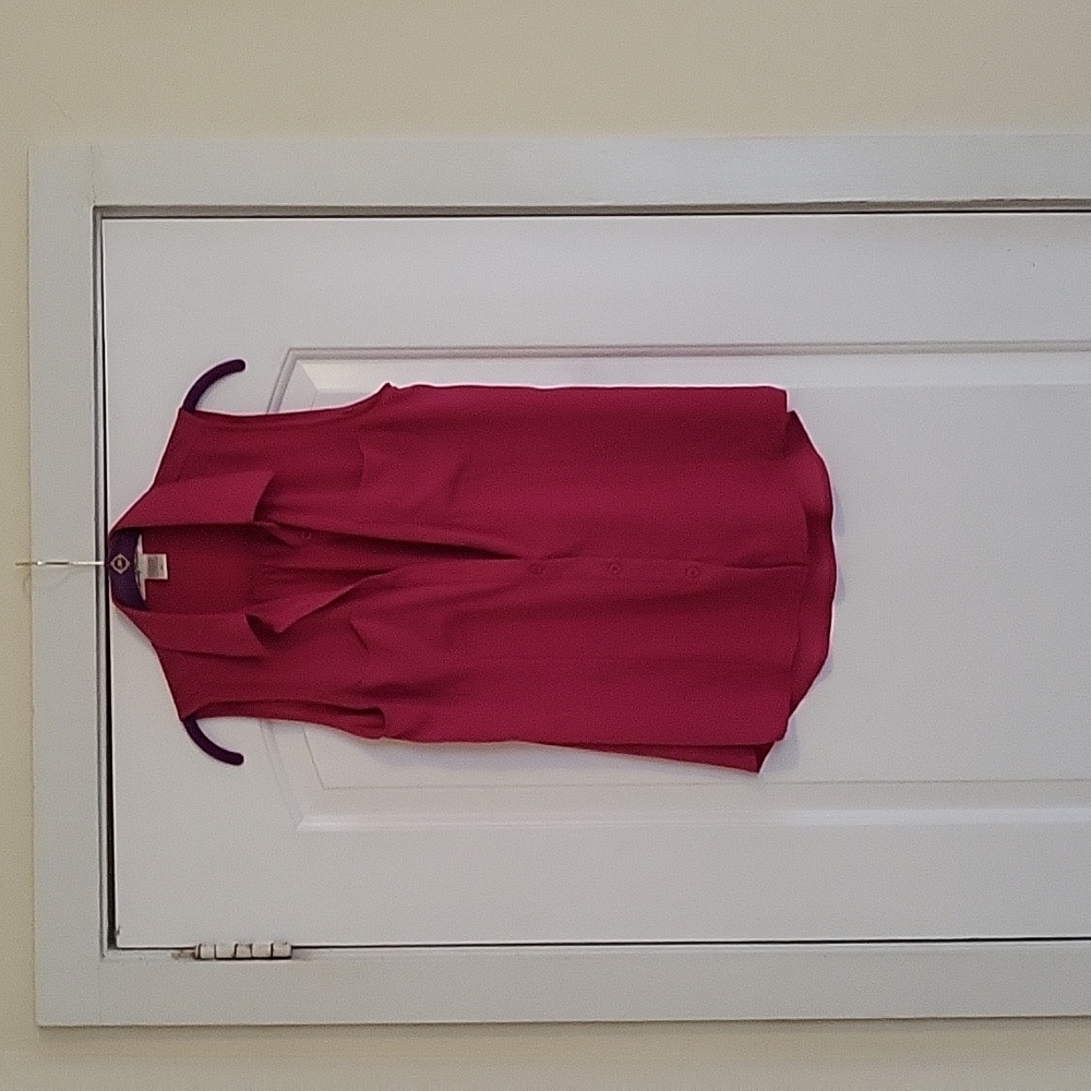 Sweetly Wonderful, Medium, Pink, Sleeveless Blouse, Button Up